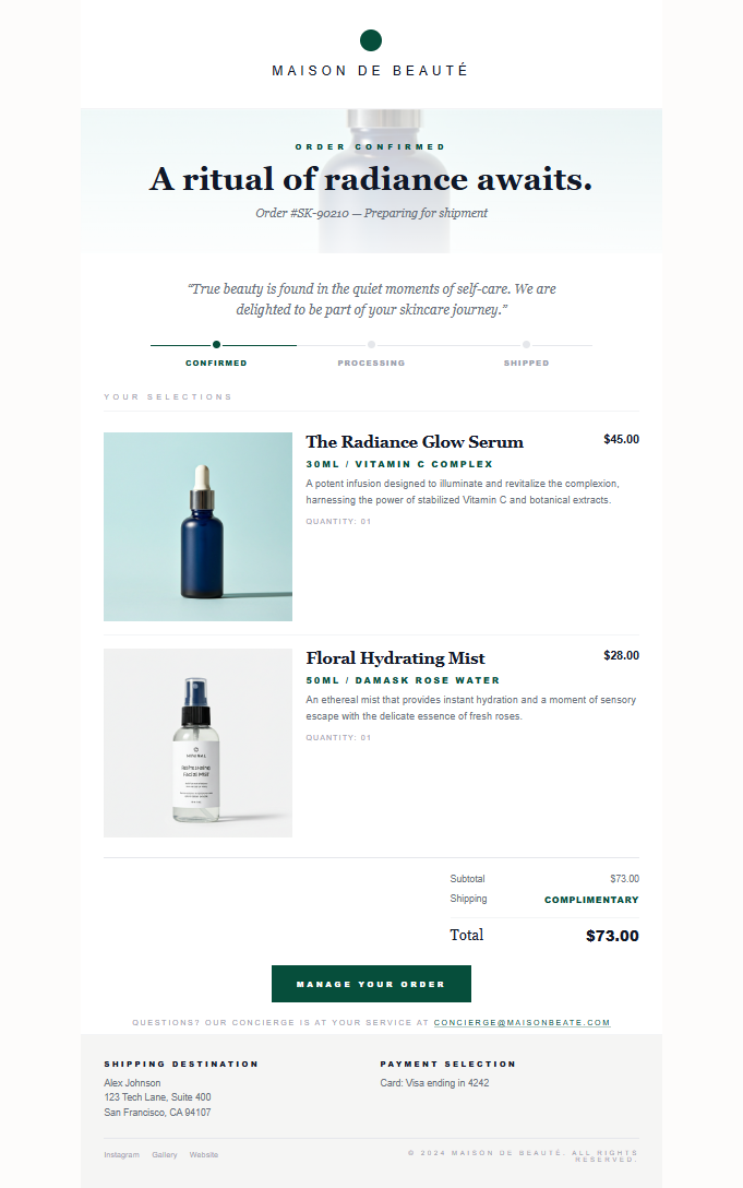 Transactional email preview